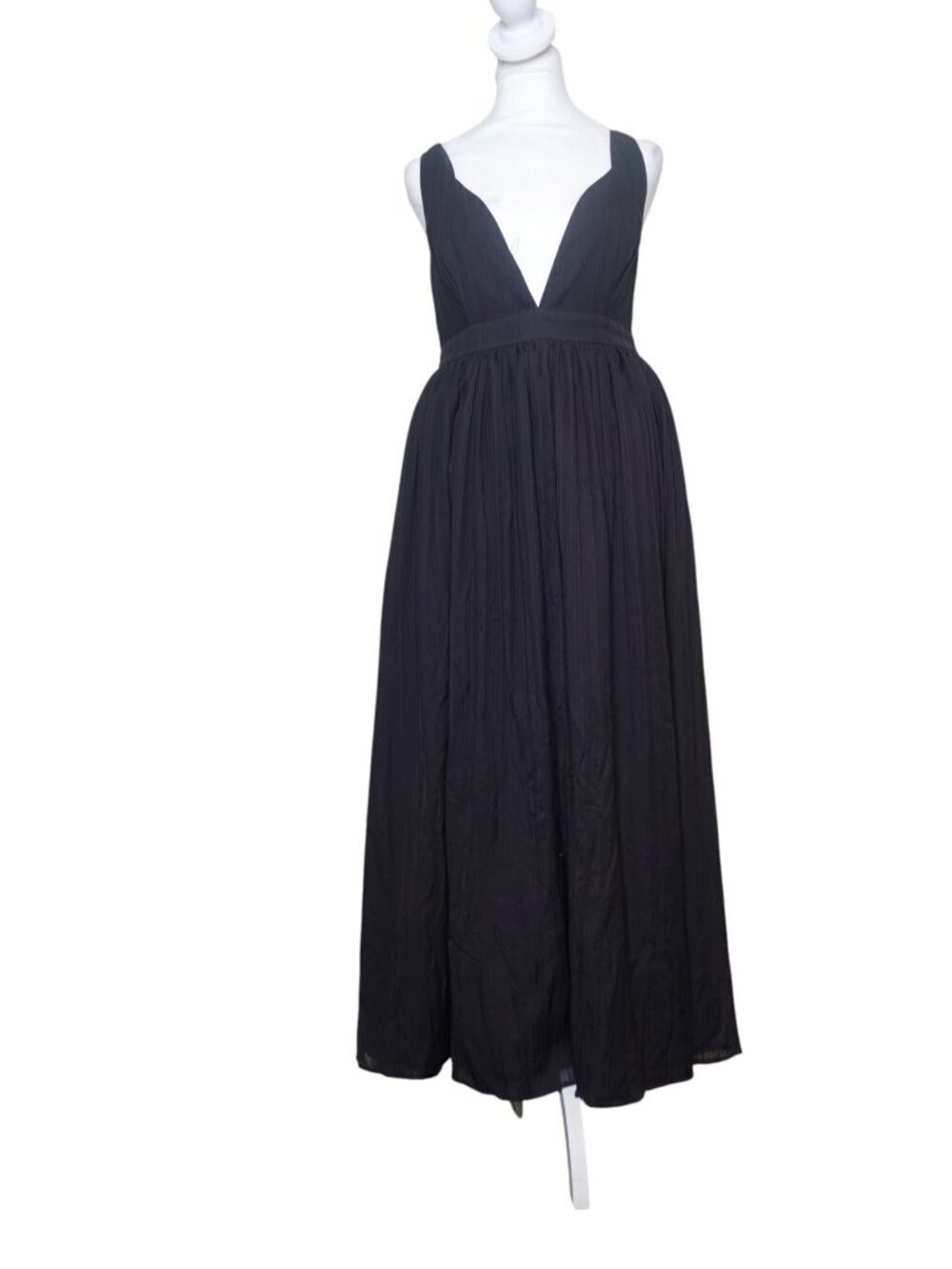 ATOIR Women's The Dawn Dress V-neck puffy midi in Black size 4 NWT